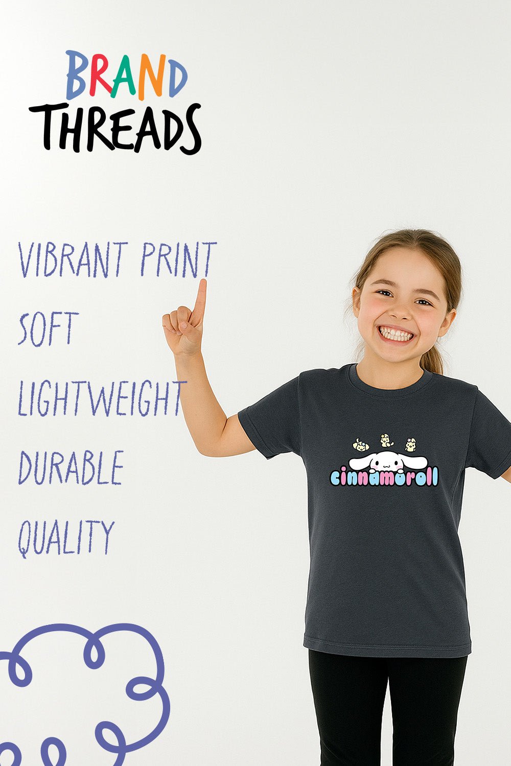Cinnamoroll girls T-shirt – short sleeve, casual summer top - Brand Threads
