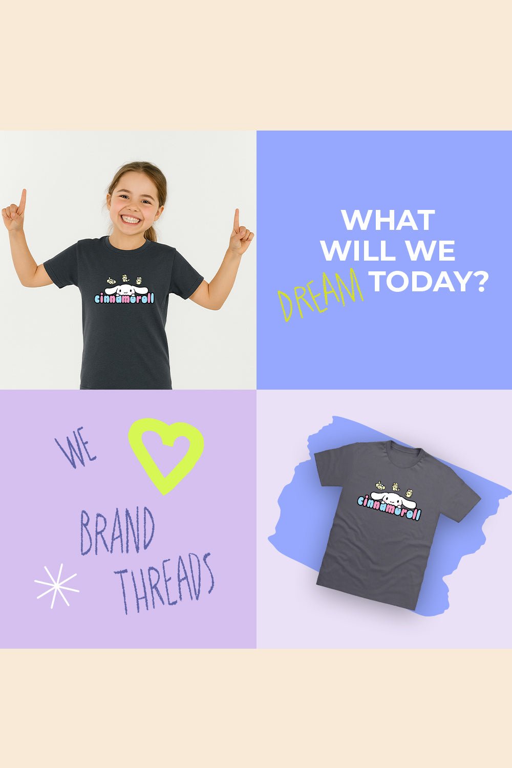 Cinnamoroll girls T-shirt – short sleeve, casual summer top - Brand Threads