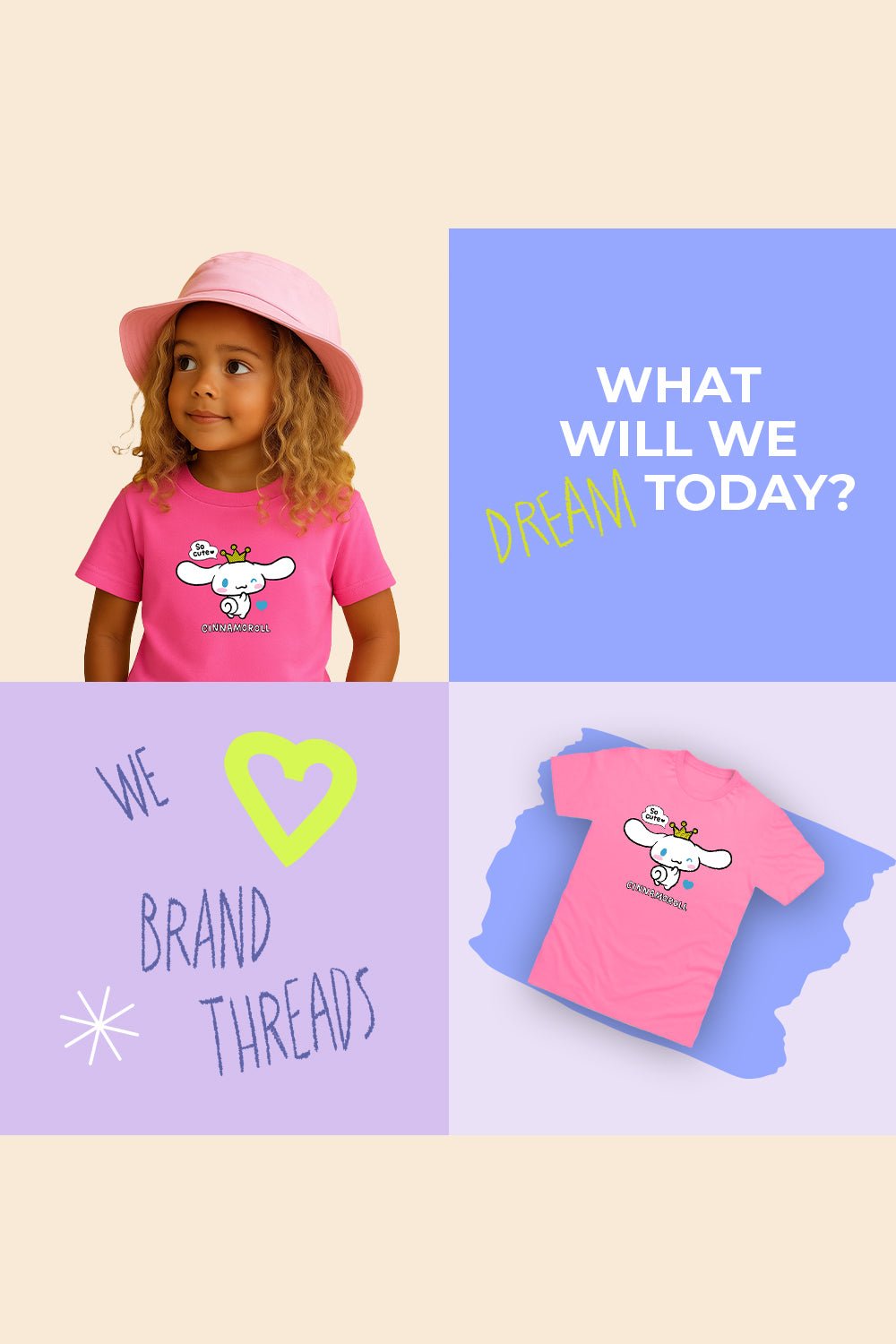 Cinnamoroll girls t-shirt – short sleeve pink graphic tee - Brand Threads