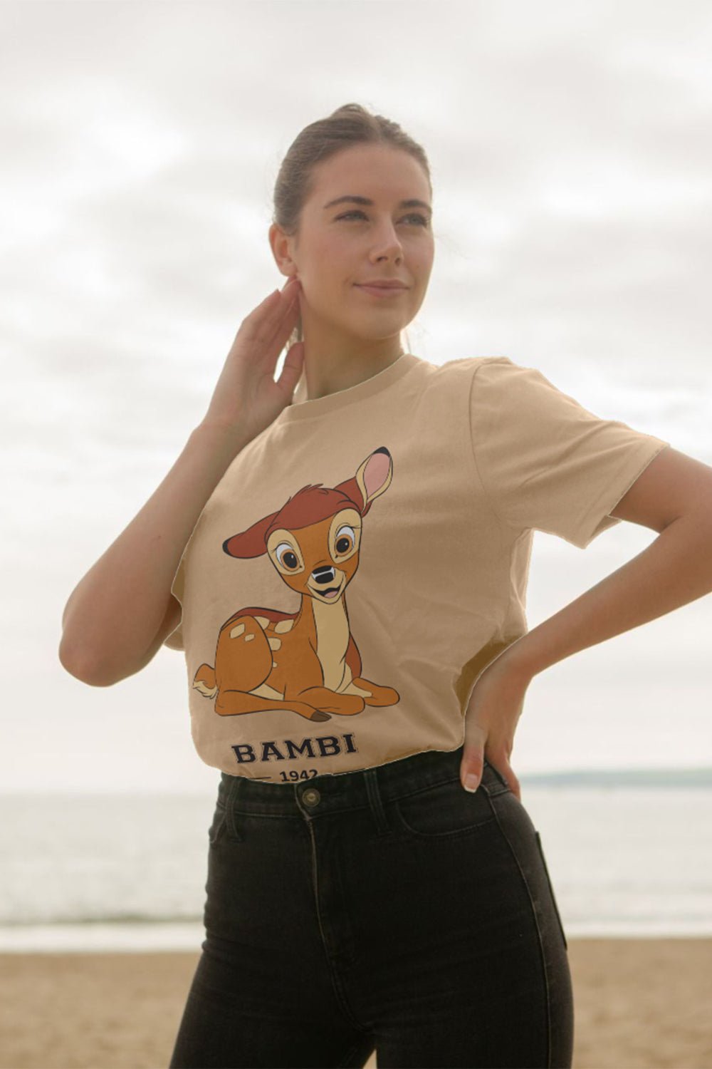 Disney Bambi Ladies Sand T Shirt - Brand Threads