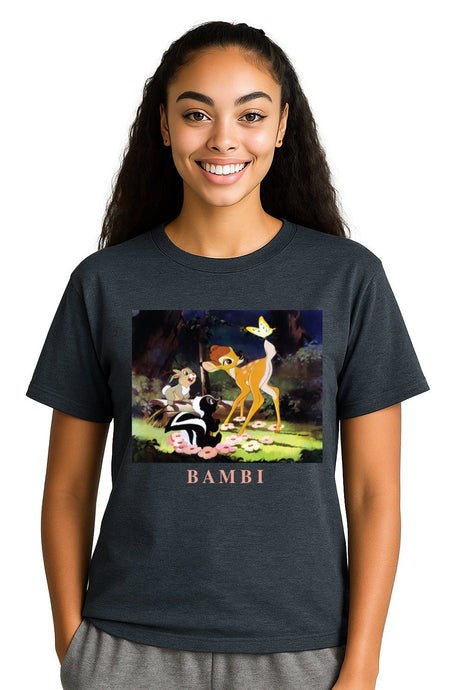 Disney Bambi Women’s T-Shirt – Classic Dark Heather Tee - Brand Threads