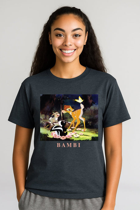 Disney Bambi Women’s T-Shirt – Classic Dark Heather Tee - Brand Threads