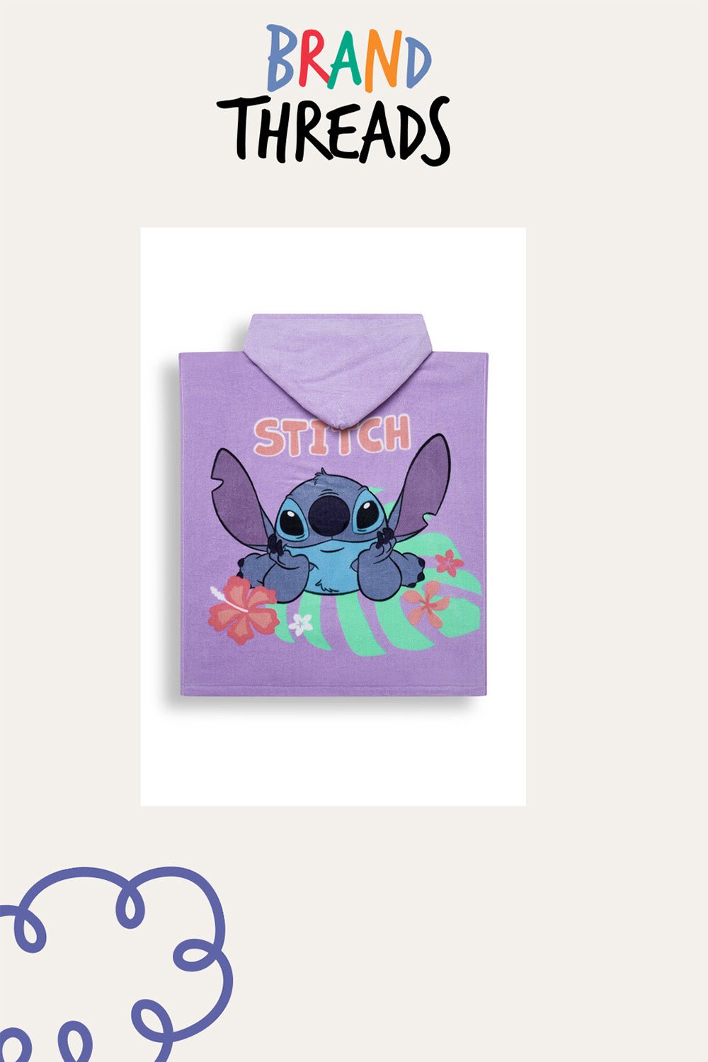 Disney Girls Stitch Swim Poncho - Brand Threads