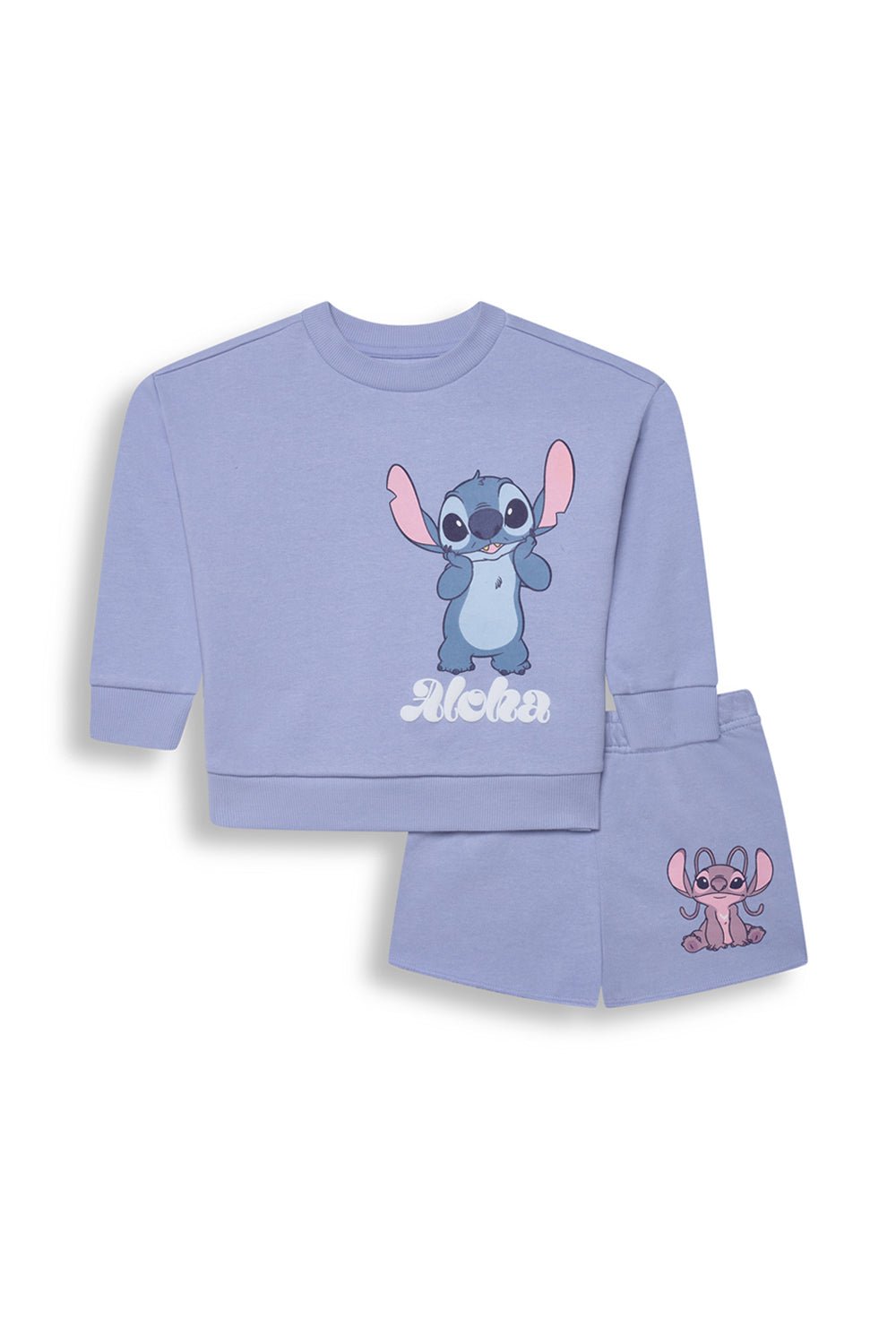 Disney Lilo And Stitch Girls Sweatshirt And Shorts Set - Brand Threads