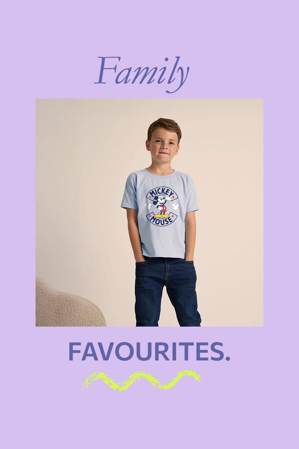 Disney Mickey Mouse Boys T-Shirt – 100% Cotton Light Blue - Brand Threads