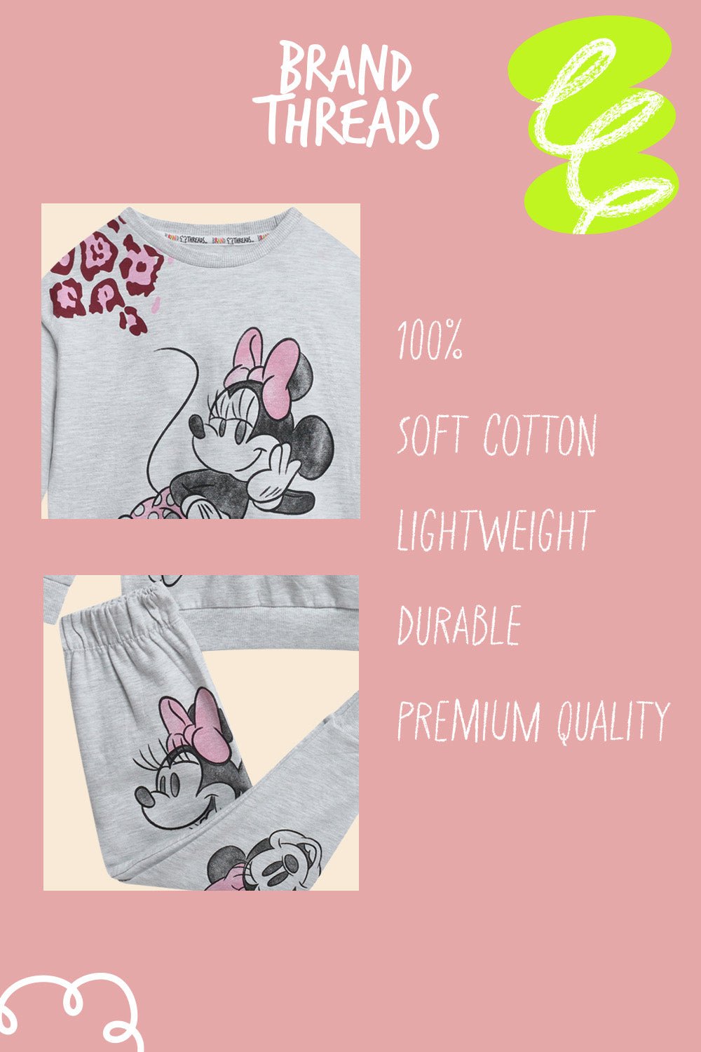 Disney Minnie Mouse Girls Jogger Set - Brand Threads
