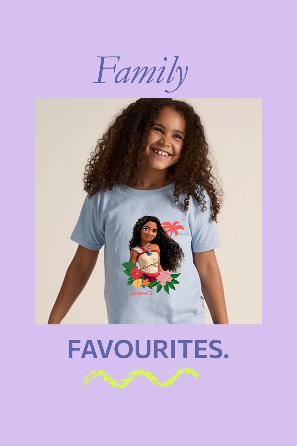 Disney Moana 2 Girls T-Shirt – Light Blue 100% Cotton Short Sleeve Tee - Brand Threads