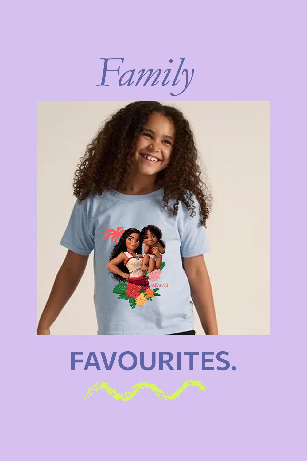 Disney Moana 2 Girls T-Shirt – Light Blue 100% Cotton Short Sleeve Tee - Brand Threads