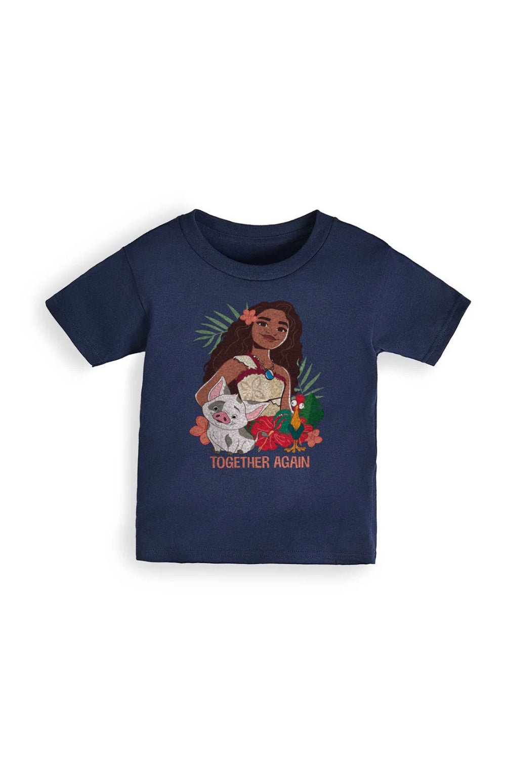 Disney Moana 2 Girls’ T-Shirt – Official Navy 100% Cotton Tee - Brand Threads