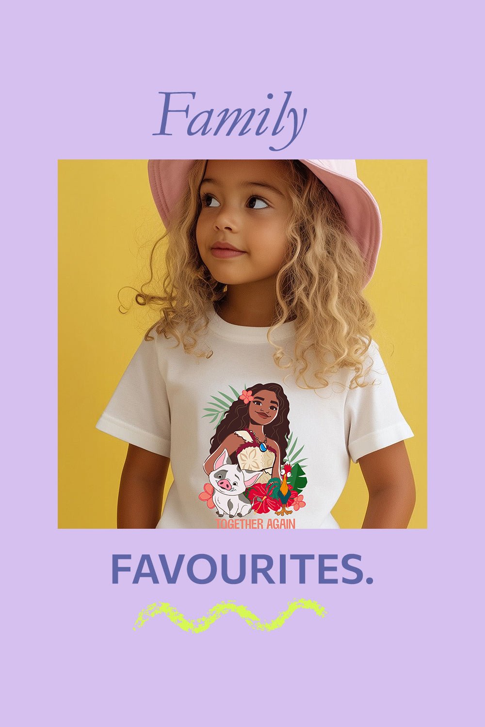 Disney Moana 2 Girls T-Shirt – White 100% Cotton Short Sleeve Tee - Brand Threads