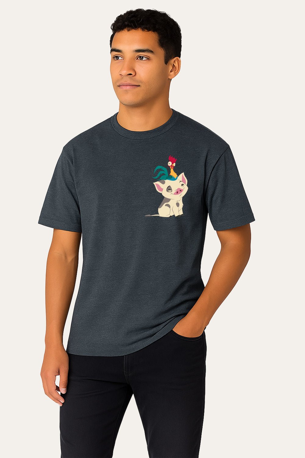 Disney Moana Men’s T-Shirt – Dark Heather Cotton Tee - Brand Threads