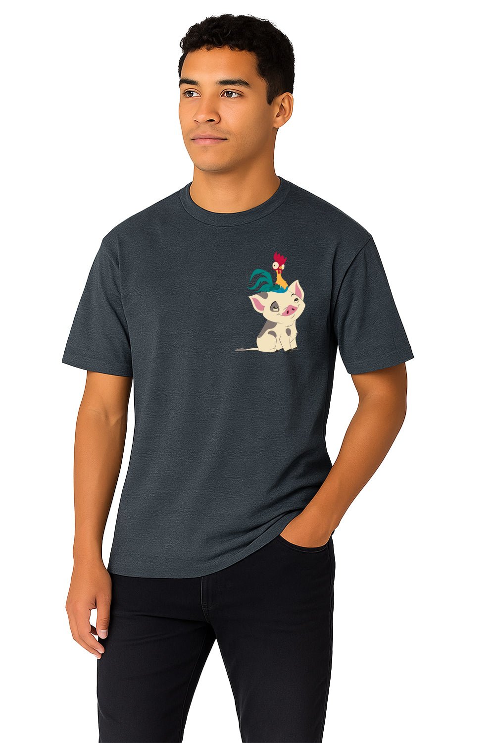 Disney Moana Men’s T-Shirt – Dark Heather Cotton Tee - Brand Threads