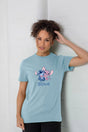 Disney Stitch & Angel Women’s T-Shirt – Light Blue 100% Cotton Short Sleeve Tee - Brand Threads
