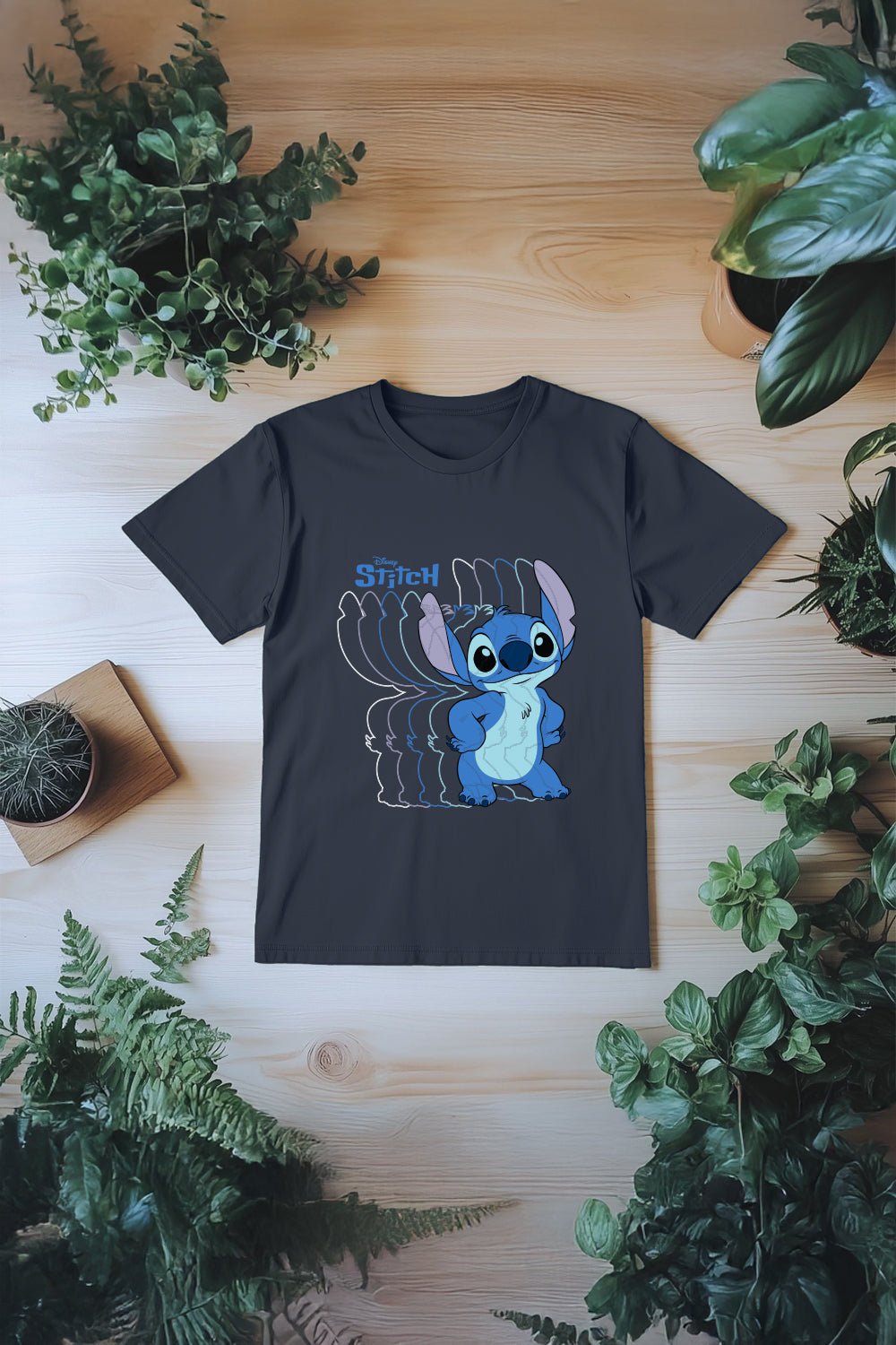 Disney Stitch Ladies T-Shirt – 100% Cotton Navy Short Sleeve Top - Brand Threads