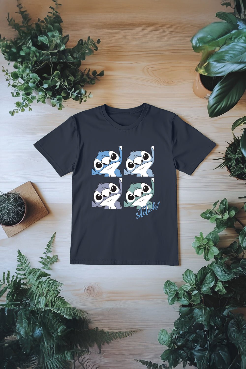 Disney Stitch Ladies’ T-Shirt – Black Cotton Tee - Brand Threads