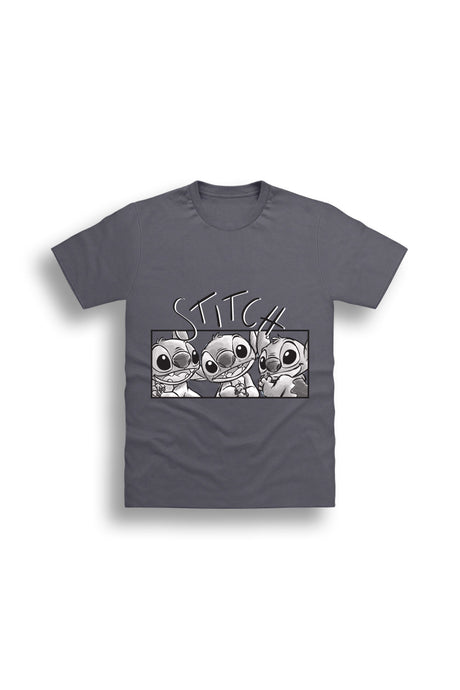 Disney Stitch Women’s T-Shirt – Charcoal Grey 100% Cotton Short Sleeve Tee - Brand Threads