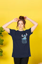 Disney Stitch Women’s T-Shirt – Navy 100% Cotton Short Sleeve Tee - Brand Threads