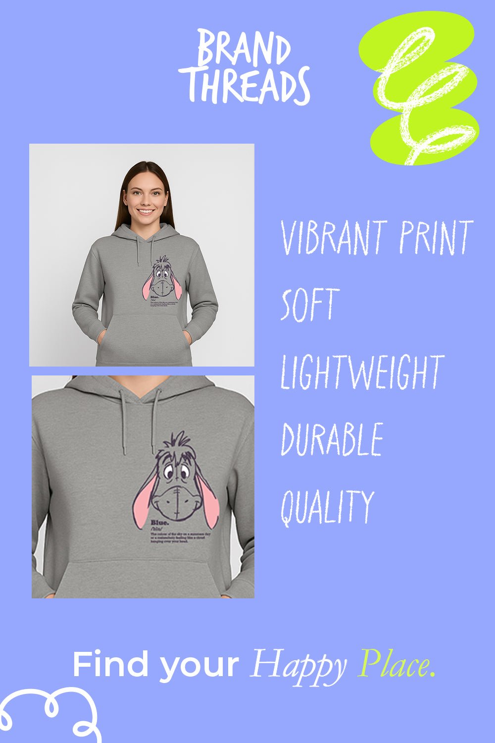 Disney Winnie the Pooh Eeyore adults hoodie - Brand Threads