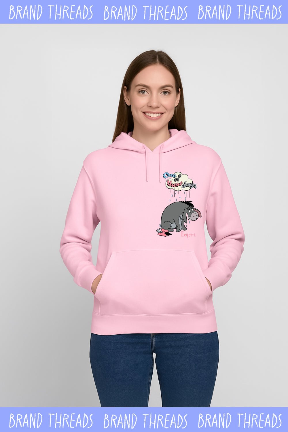 Disney Winnie the Pooh Eeyore ladies pink hoodie - Brand Threads