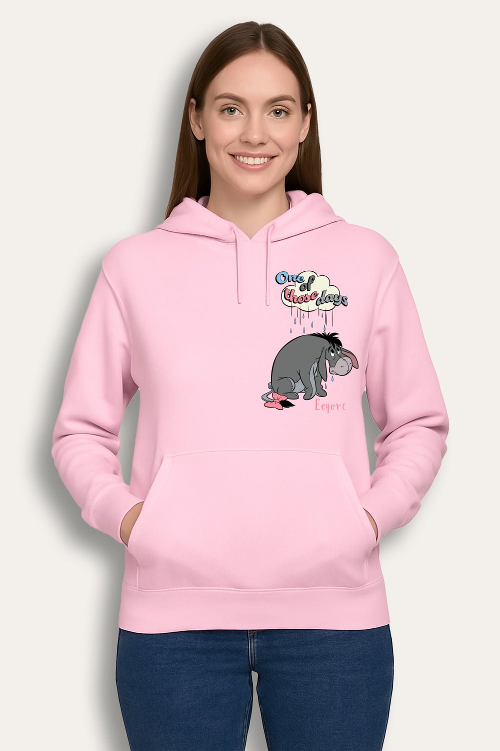 Disney Winnie the Pooh Eeyore ladies pink hoodie - Brand Threads