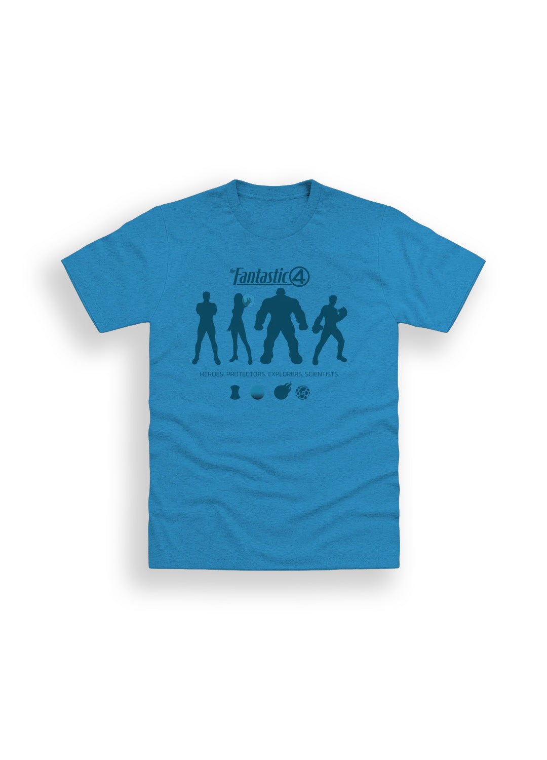 Fantastic Four Adults Blue T-shirt – Marvel comic silhouette tee - Brand Threads