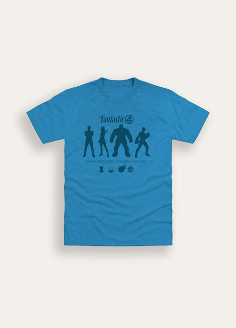 Fantastic Four Adults Blue T-shirt – Marvel comic silhouette tee - Brand Threads