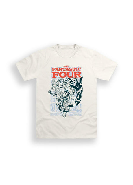 Fantastic Four Adults T-Shirt – Natural Cotton Marvel Tee - Brand Threads