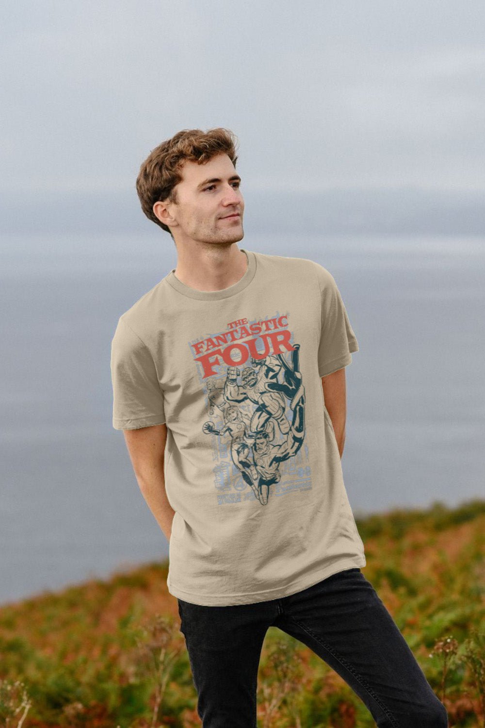 Fantastic Four Adults T-Shirt – Natural Cotton Marvel Tee - Brand Threads