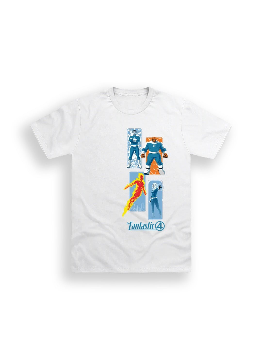 Fantastic Four Adults T-Shirt – White Cotton Marvel Tee - Brand Threads