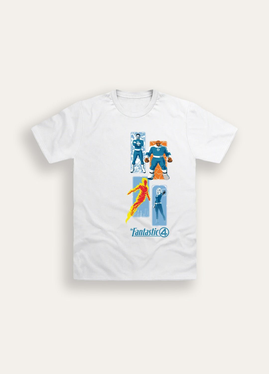 Fantastic Four Adults T-Shirt – White Cotton Marvel Tee - Brand Threads