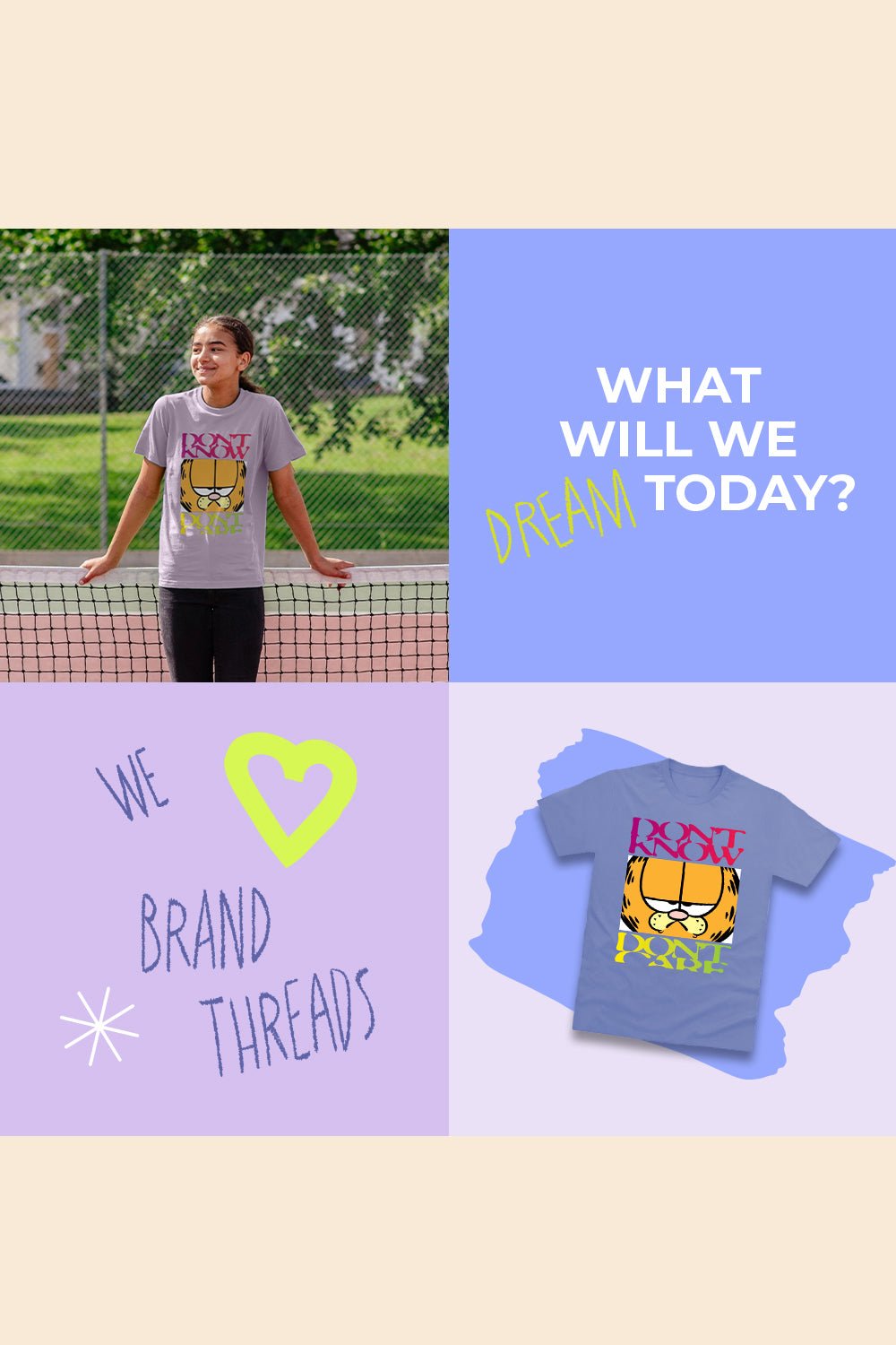 Garfield Boys T-Shirt – Indigo Graphic Tee with “Don’t Know Don’t Care” - Brand Threads