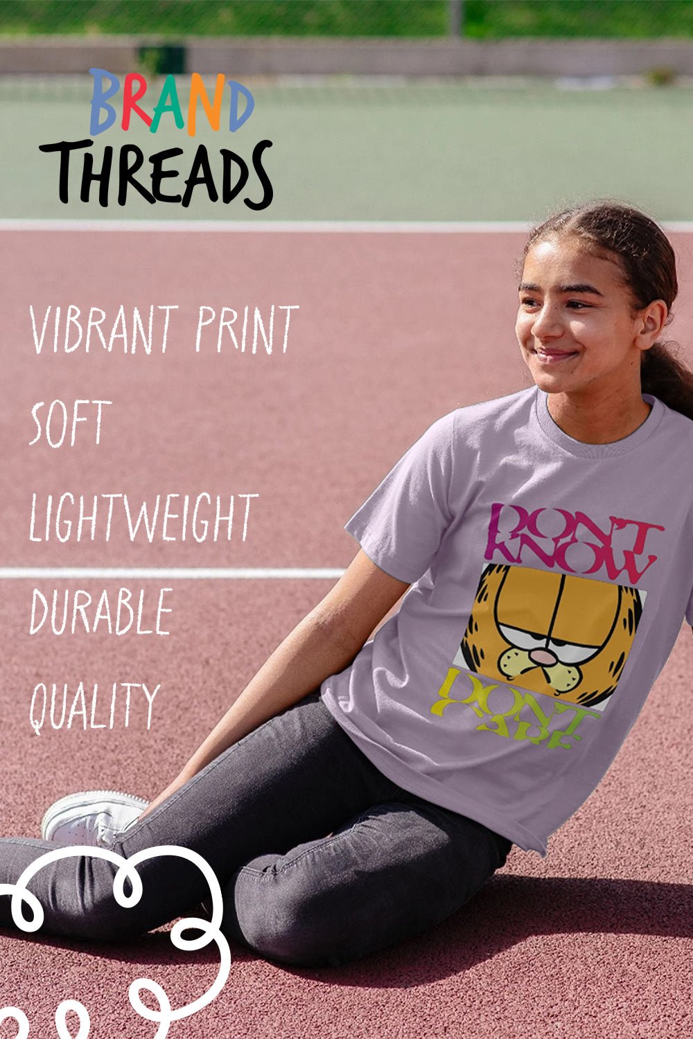 Garfield Boys T-Shirt – Indigo Graphic Tee with “Don’t Know Don’t Care” - Brand Threads