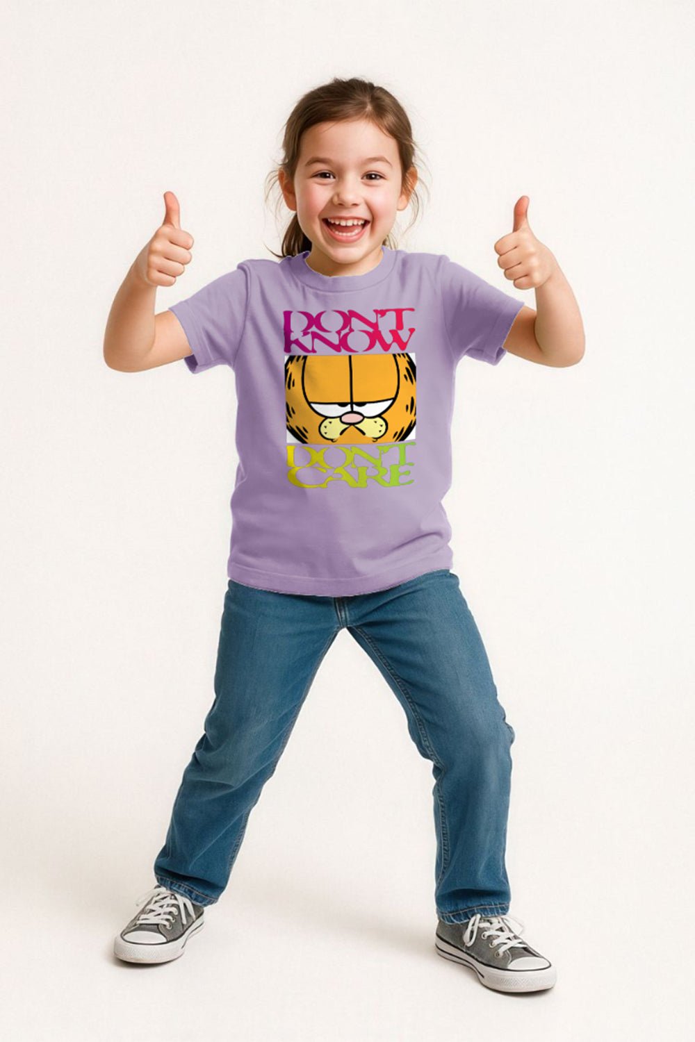 Garfield Boys T-Shirt – Indigo Graphic Tee with “Don’t Know Don’t Care” - Brand Threads