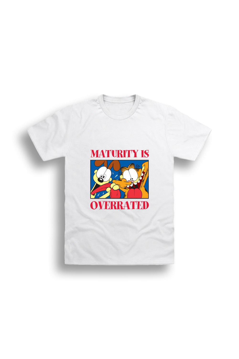 Garfield Ladies T-Shirt White Oversized Graphic Tee - Brand Threads