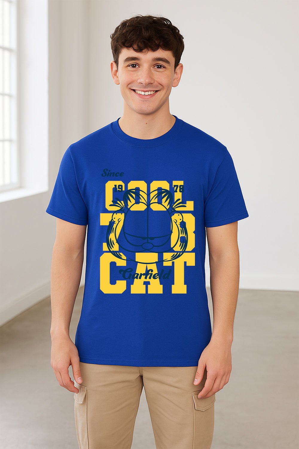 Garfield men’s T-shirt – sapphire blue graphic tee - Brand Threads