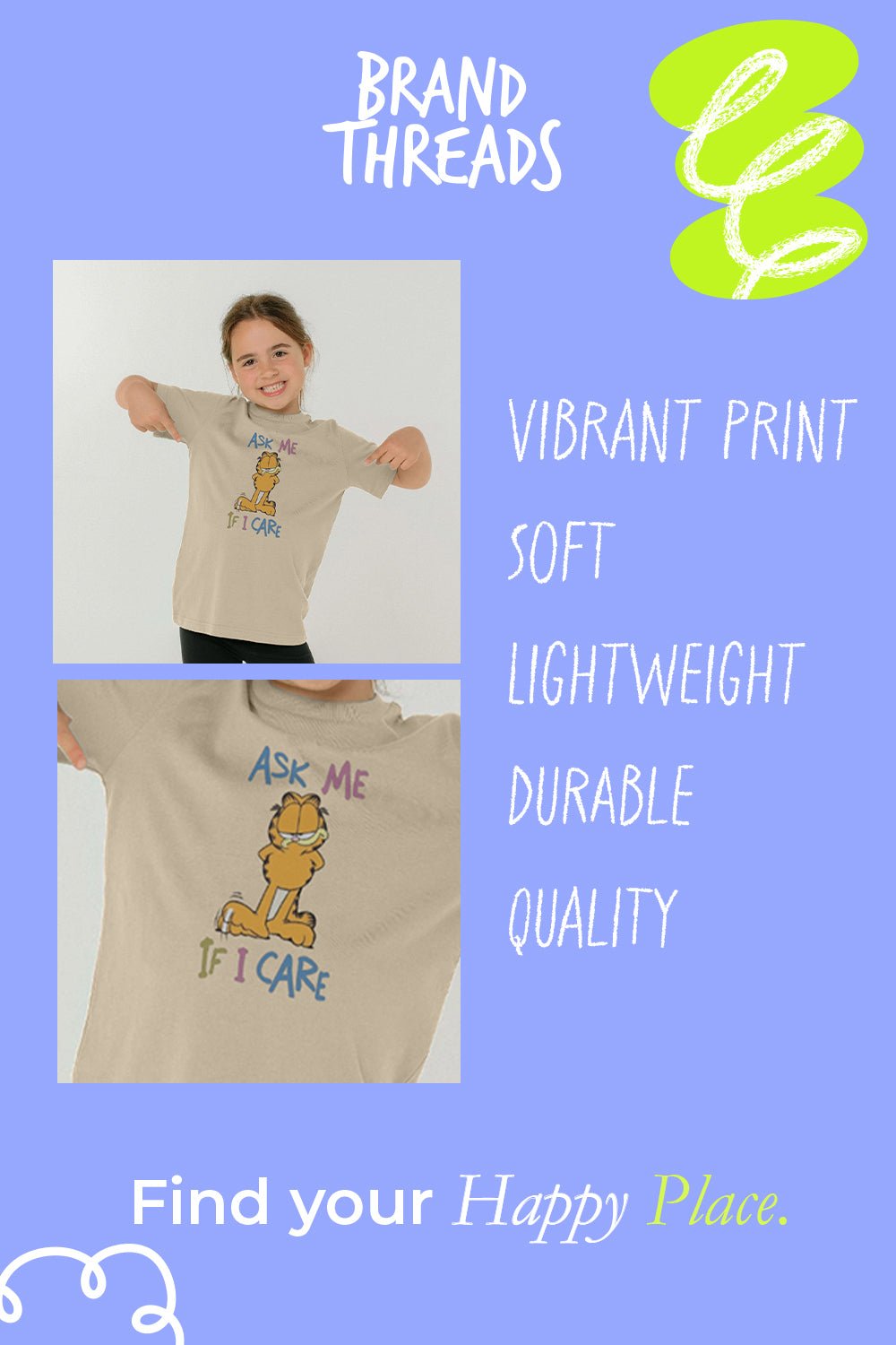 Garfield unisex youth T-shirt – short sleeve, kids T-shirt - Brand Threads