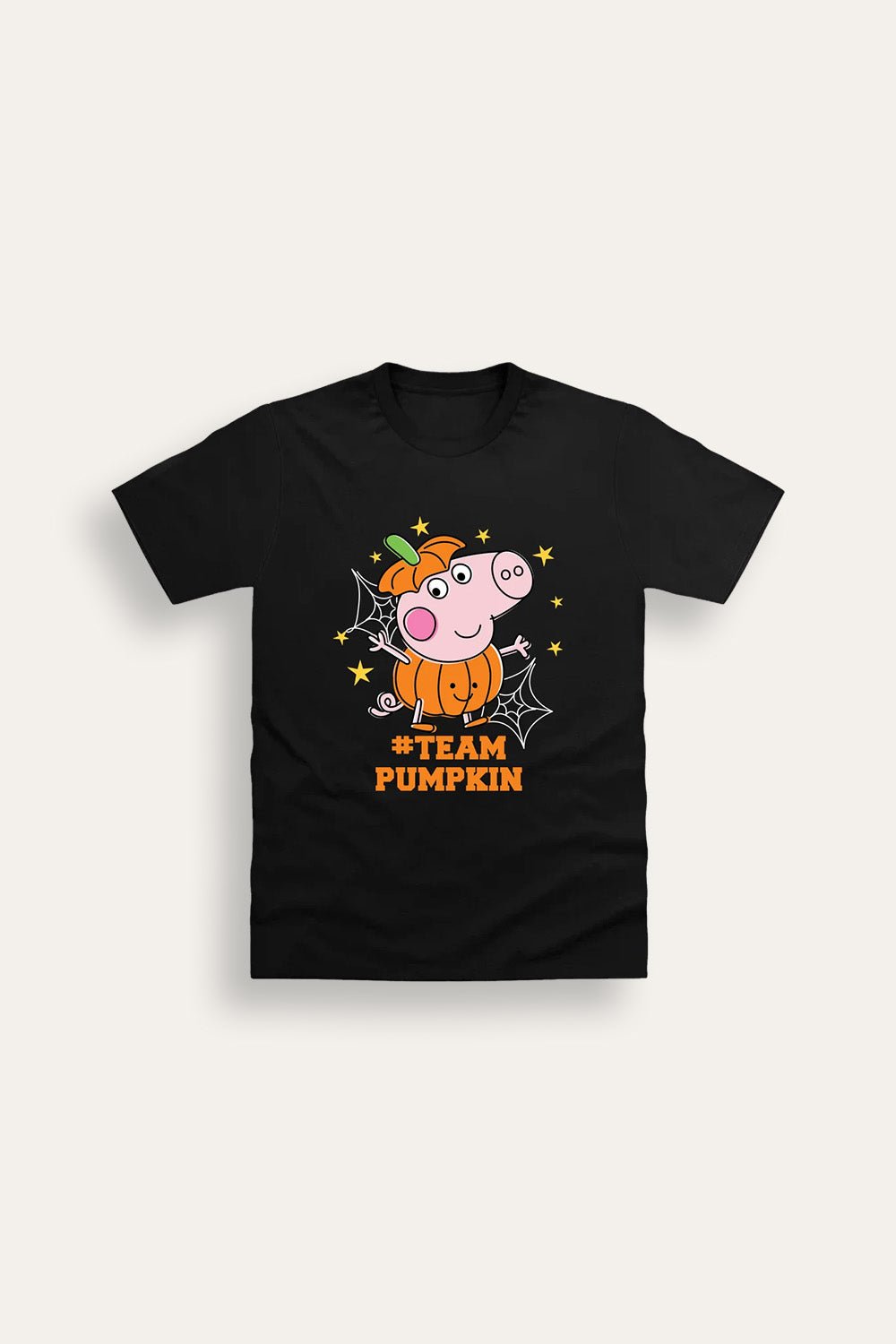 George Pig Team Pumpkin Black T-Shirt - Brand Threads