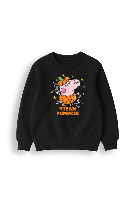 George Pig Team Pumpkin Boys Black Sweatshirt - Brand Threads