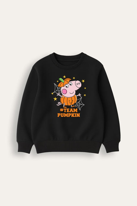 George Pig Team Pumpkin Boys Black Sweatshirt - Brand Threads