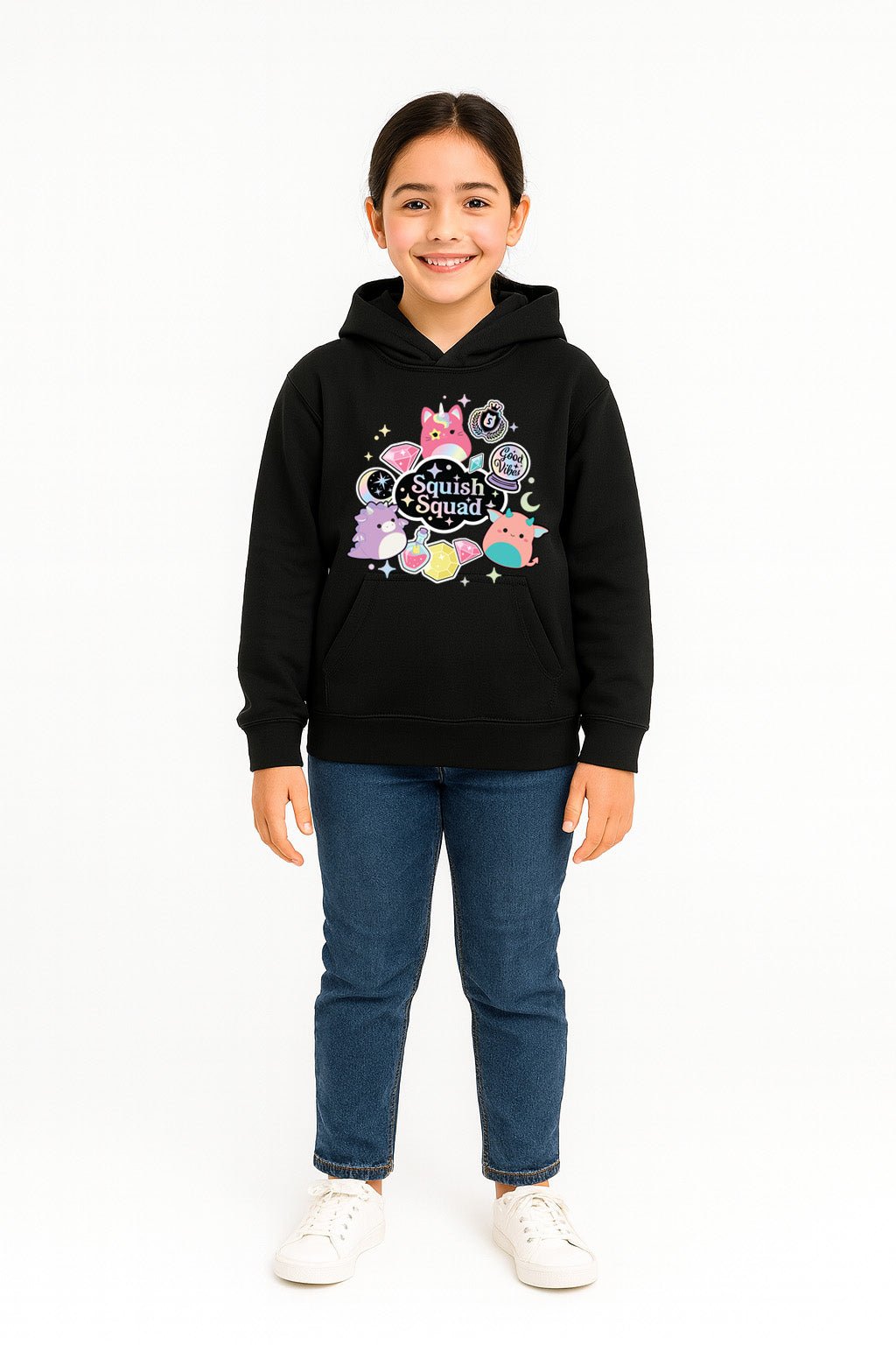 Girls Black Squishmallows Hoodie - Brand Threads