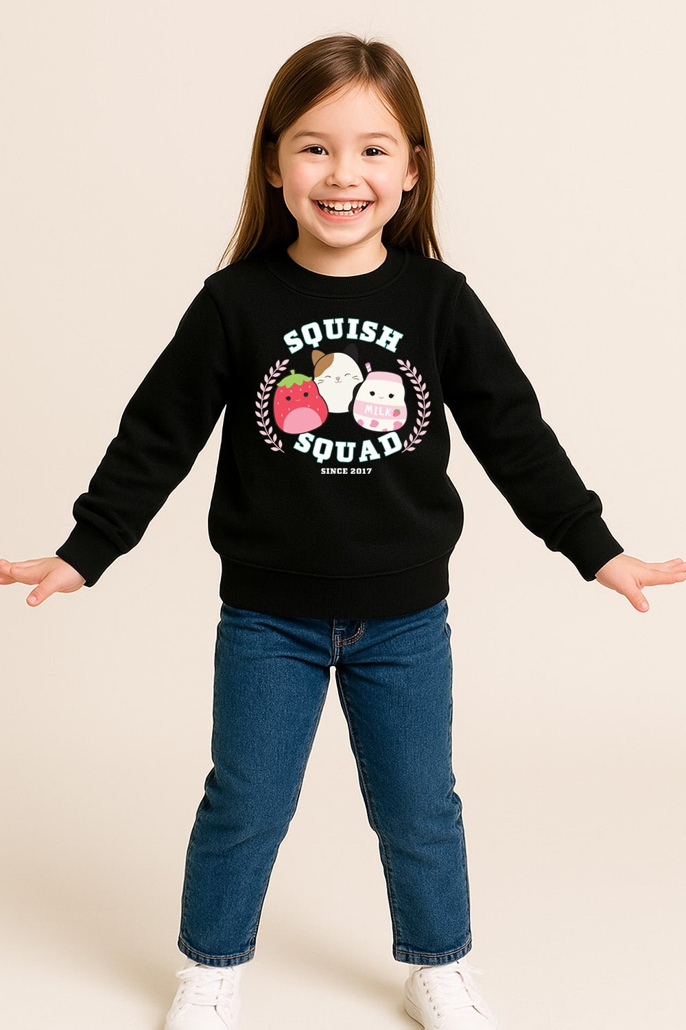 Girls Black Squishmallows Sweatshirt - Brand Threads