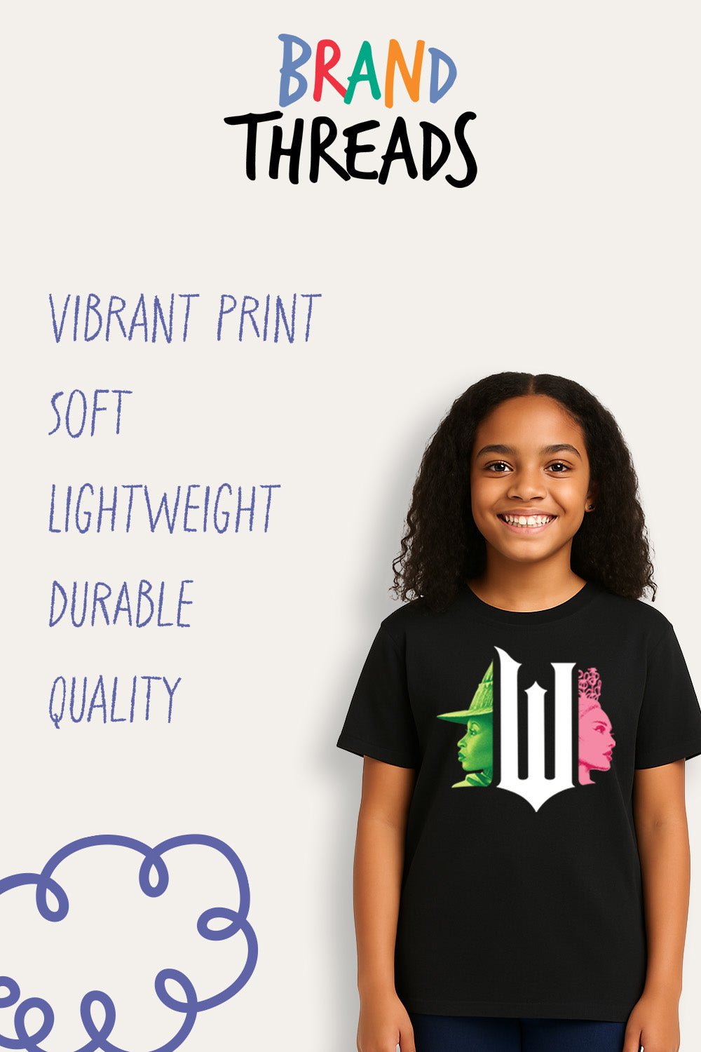 Girls Black Wicked T-Shirt - Brand Threads
