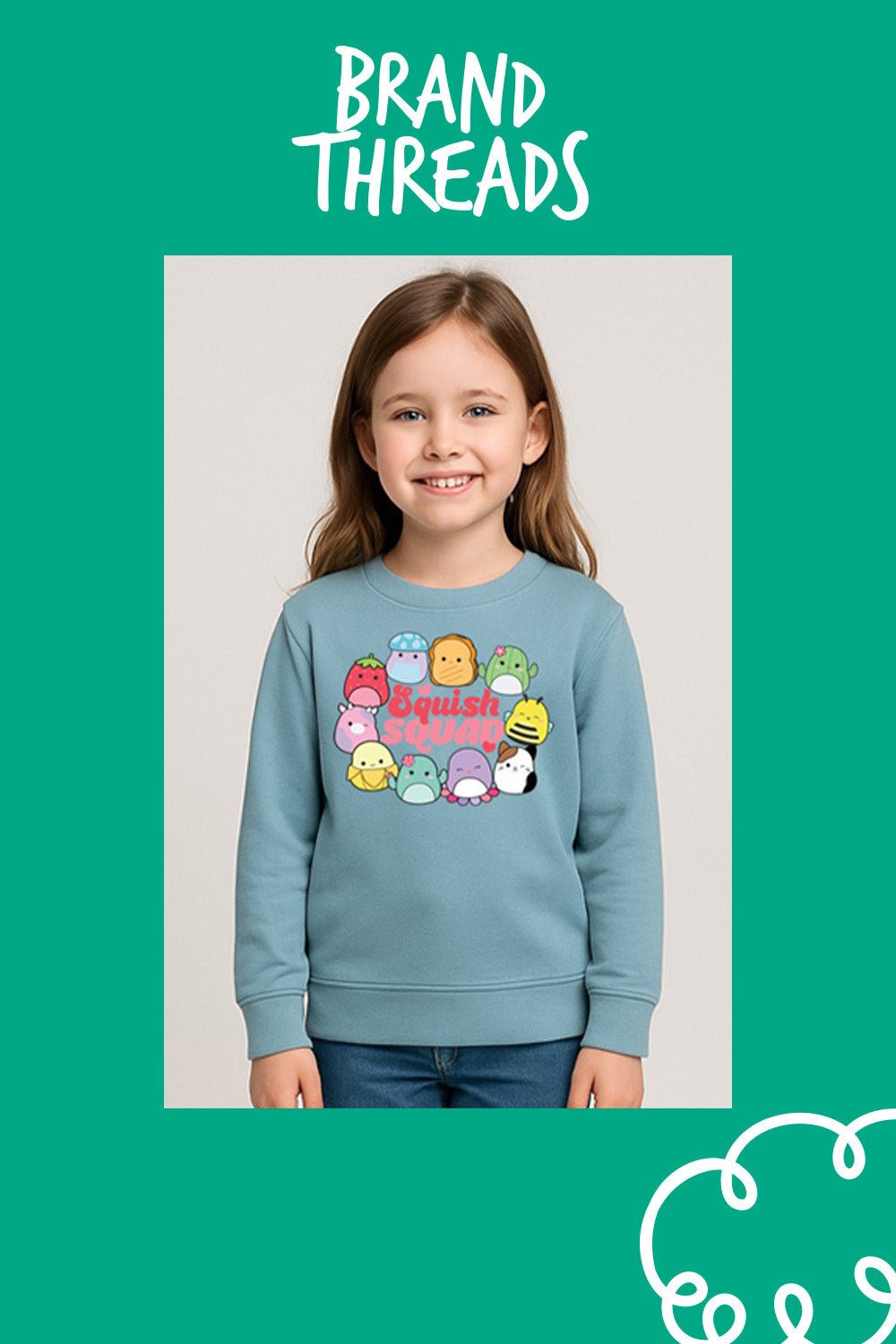 Girls Blue Squishmallows Sweatshirt - Brand Threads