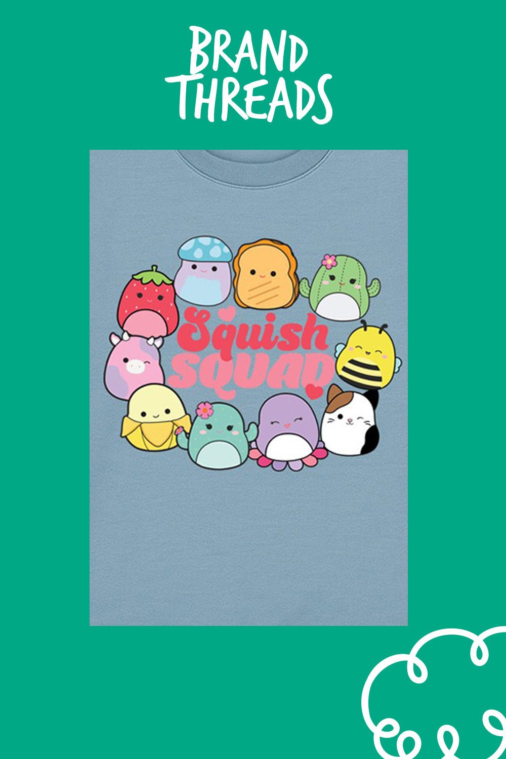 Girls Blue Squishmallows Sweatshirt - Brand Threads