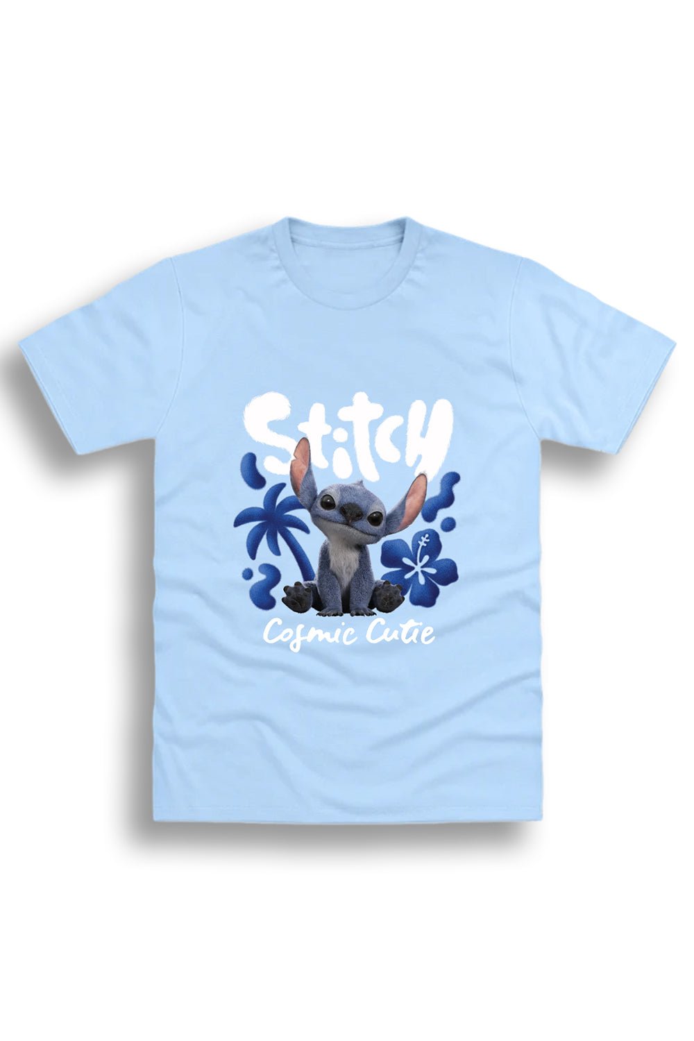 Girls Blue Stitch Movie T-Shirt – Disney Lilo & Stitch Graphic Top - Brand Threads