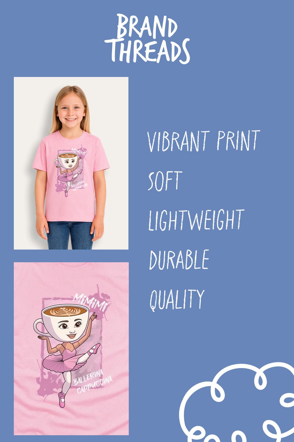 Girls Italian Brainrot Baby Pink T-Shirt - Brand Threads