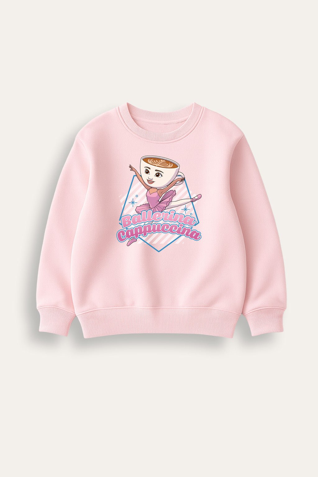 Girls Italian Brainrot 'Ballerina Cappucina' Pink Sweatshirt - Brand Threads