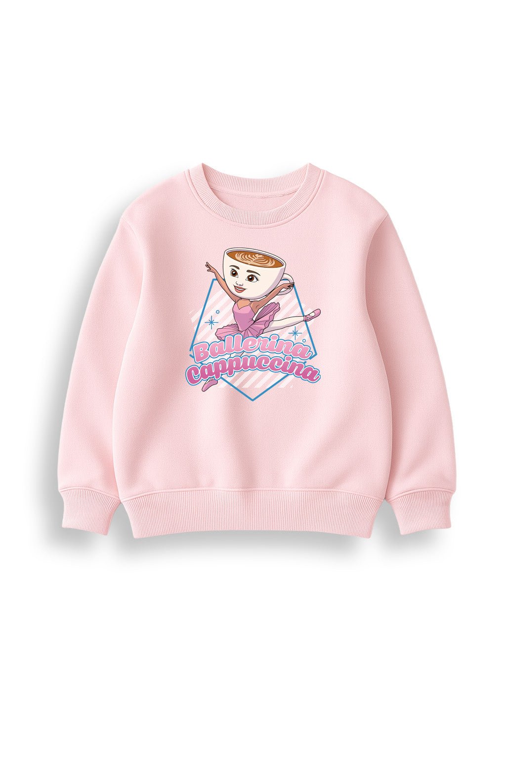 Girls Italian Brainrot 'Ballerina Cappucina' Pink Sweatshirt - Brand Threads