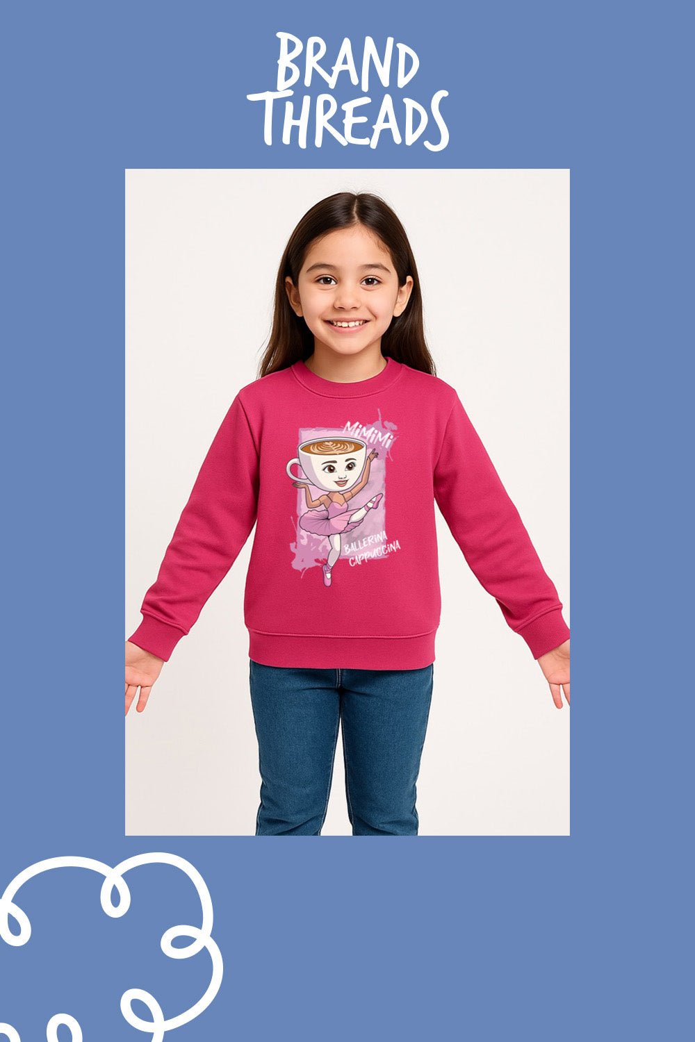Girls Italian Brainrot “Ballerina Cappucina” Sweatshirt - Brand Threads
