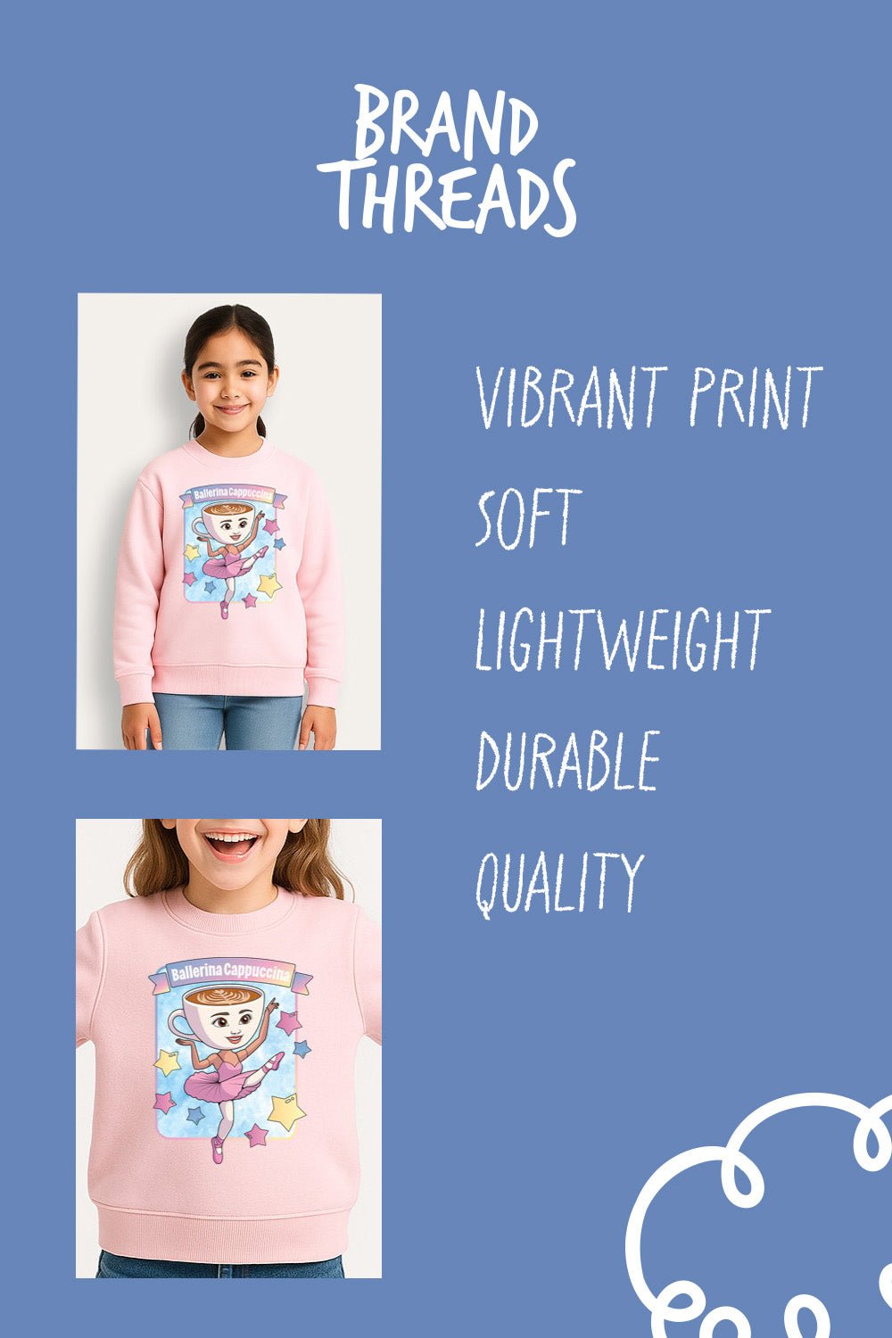 Girls Italian Brainrot 'Ballerina Cappucina' Sweatshirt - Brand Threads